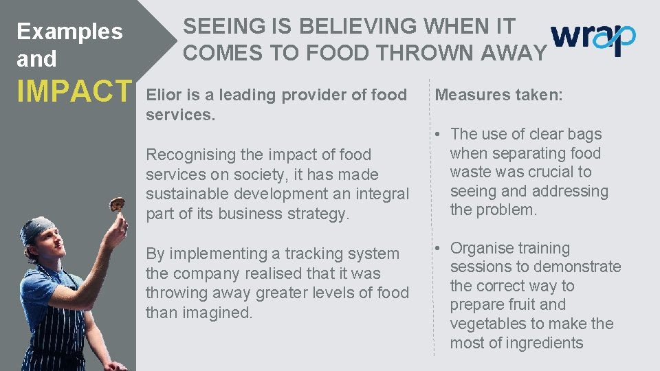 Examples and IMPACT SEEING IS BELIEVING WHEN IT COMES TO FOOD THROWN AWAY Elior