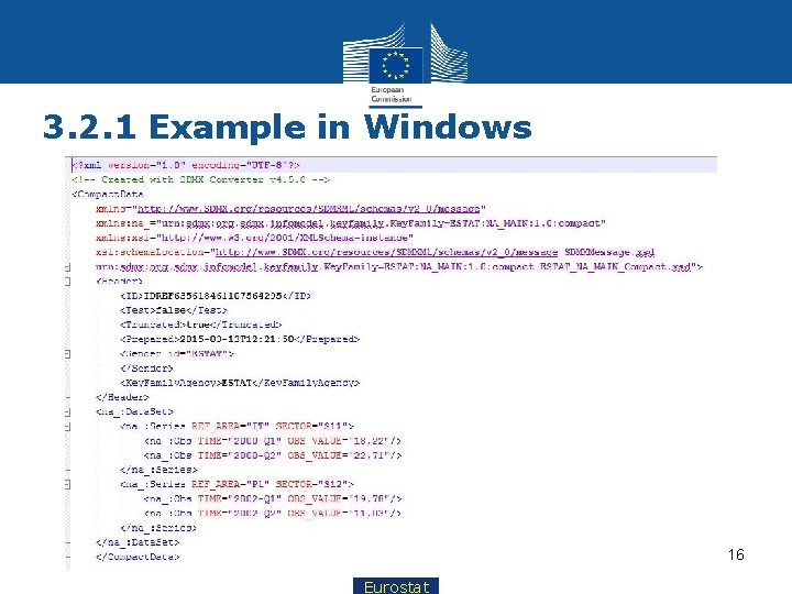 3. 2. 1 Example in Windows 16 Eurostat 