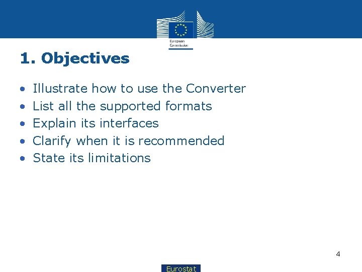 1. Objectives • • • Illustrate how to use the Converter List all the