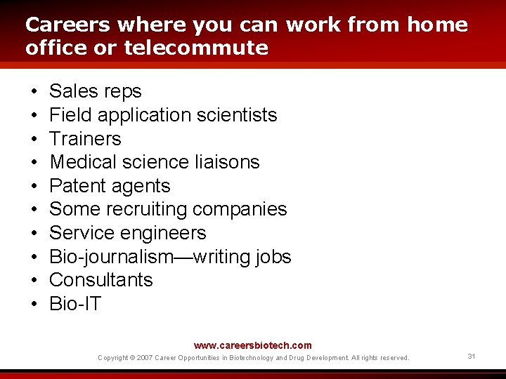 Careers where you can work from home office or telecommute • • • Sales