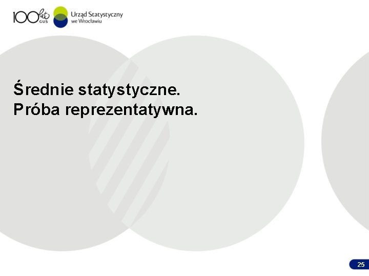 Średnie statystyczne. Próba reprezentatywna. 25 