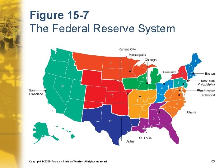Figure 15 -7 The Federal Reserve System Copyright © 2008 Pearson Addison Wesley. All