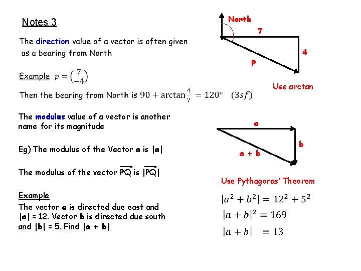 North Notes 3 7 p 4 Use arctan The modulus value of a vector