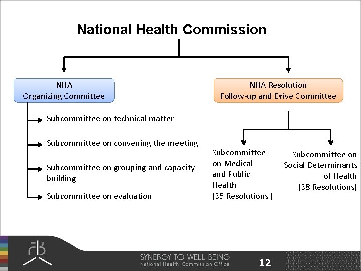 National Health Commission NHA Organizing Committee NHA Resolution Follow-up and Drive Committee Subcommittee on