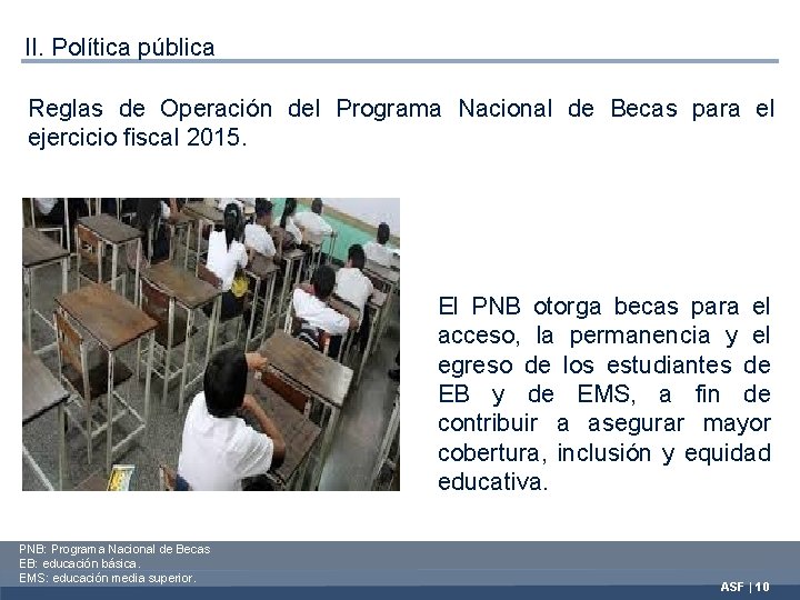 II. Política pública Reglas de Operación del Programa Nacional de Becas para el ejercicio