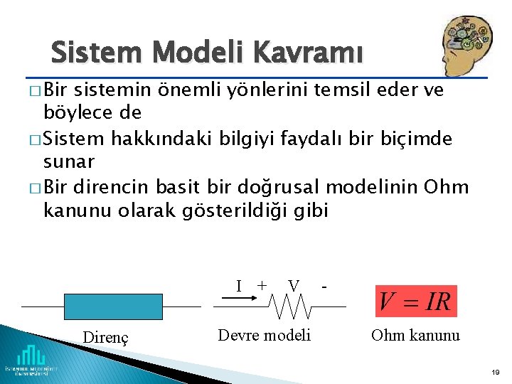 Sistem Modeli Kavramı � Bir sistemin önemli yönlerini temsil eder ve böylece de �
