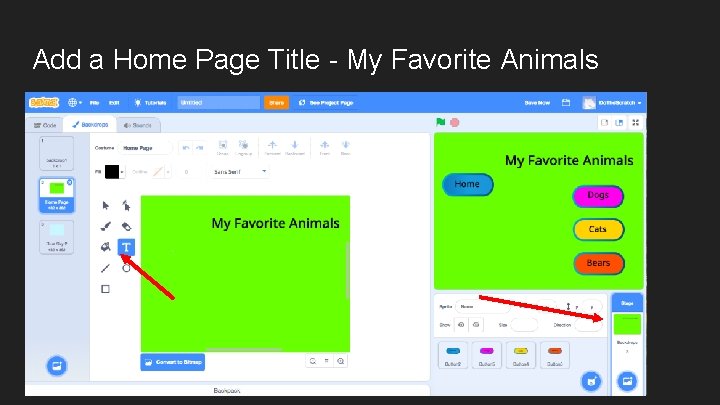 Add a Home Page Title - My Favorite Animals 