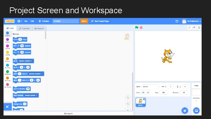 Project Screen and Workspace 