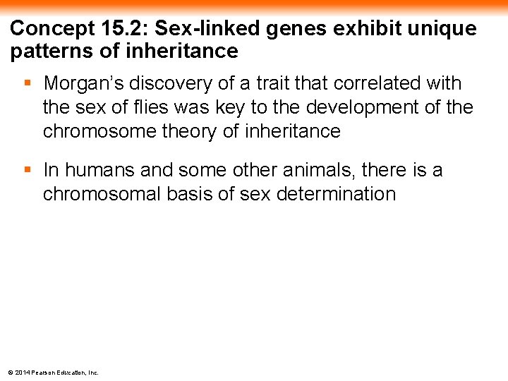 Concept 15. 2: Sex-linked genes exhibit unique patterns of inheritance § Morgan’s discovery of