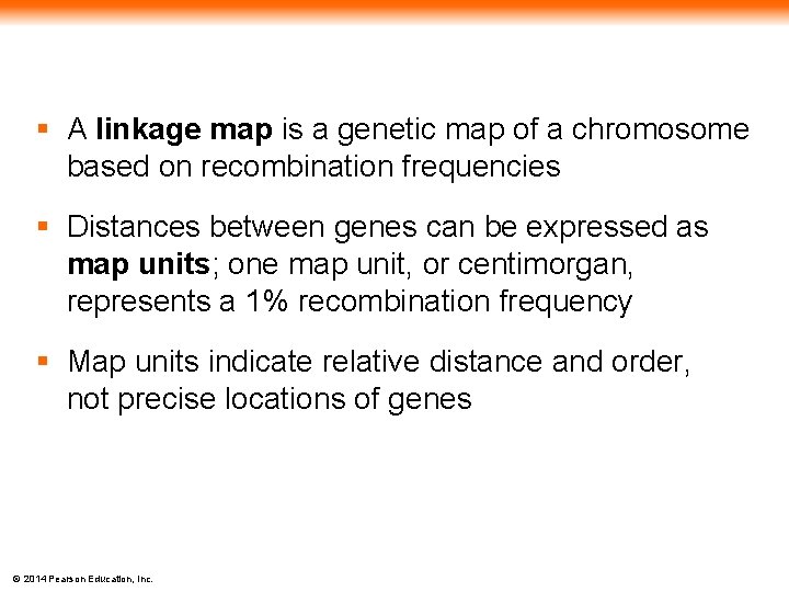 § A linkage map is a genetic map of a chromosome based on recombination