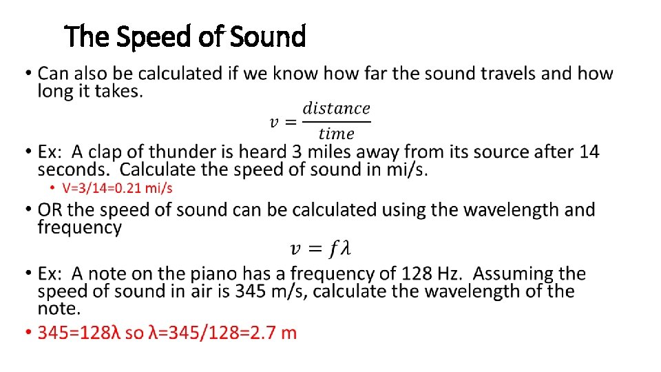 The Speed of Sound • 