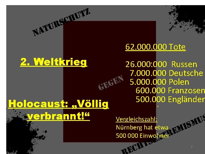 62. 000 Tote 2. Weltkrieg Holocaust: „Völlig verbrannt!“ . 26. 000 Russen 7. 000