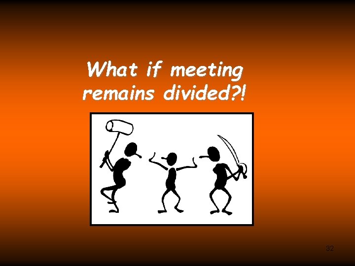 What if meeting remains divided? ! 32 