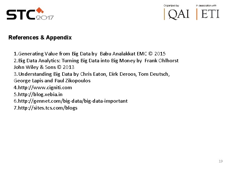 References & Appendix 1. Generating Value from Big Data by Babu Analakkat EMC ©