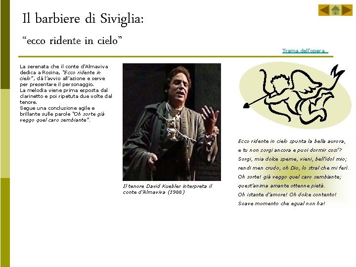 Il barbiere di Siviglia: “ecco ridente in cielo” Trama dell’opera… La serenata che il