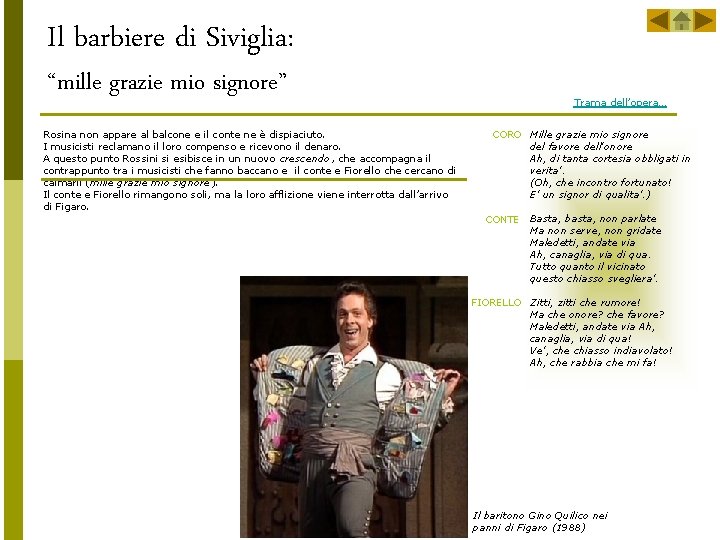 Il barbiere di Siviglia: “mille grazie mio signore” Rosina non appare al balcone e