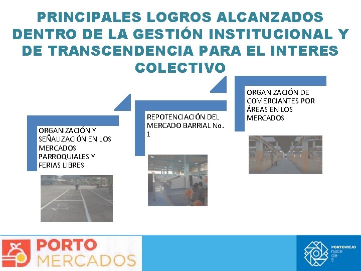 PRINCIPALES LOGROS ALCANZADOS DENTRO DE LA GESTIÓN INSTITUCIONAL Y DE TRANSCENDENCIA PARA EL INTERES