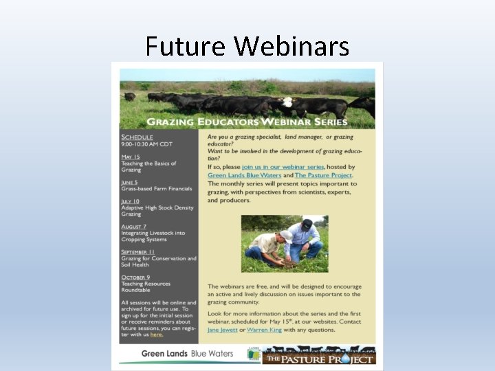 Future Webinars 