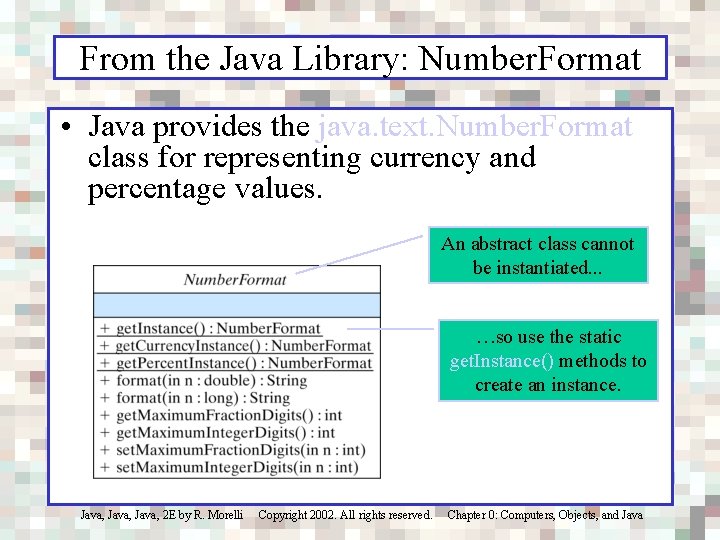 From the Java Library: Number. Format • Java provides the java. text. Number. Format