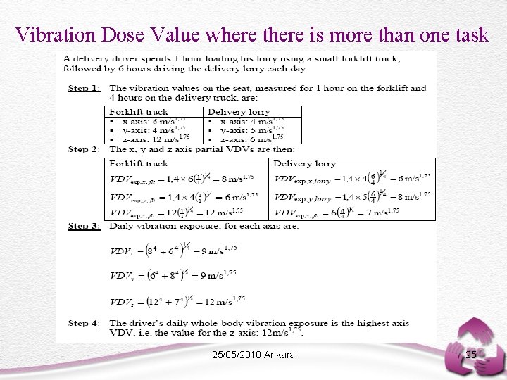 Vibration Dose Value where there is more than one task 25/05/2010 Ankara 25 