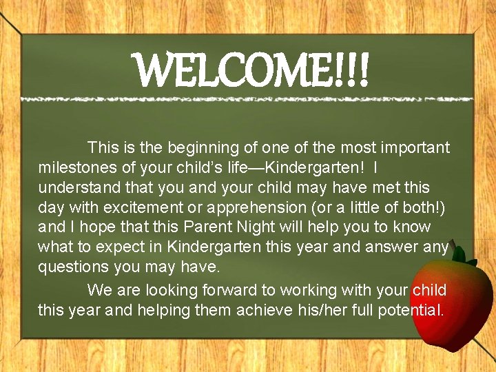 WELCOME!!! This is the beginning of one of the most important milestones of your