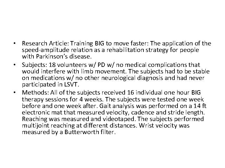  • Research Article: Training BIG to move faster: The application of the speed-amplitude