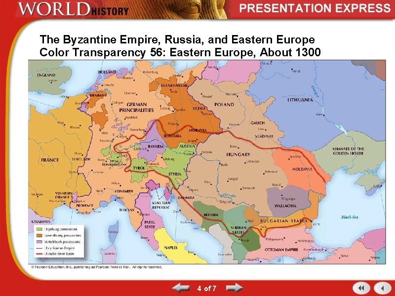 The Byzantine Empire, Russia, and Eastern Europe Color Transparency 56: Eastern Europe, About 1300
