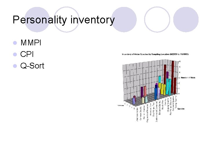 Personality inventory MMPI l CPI l Q-Sort l 