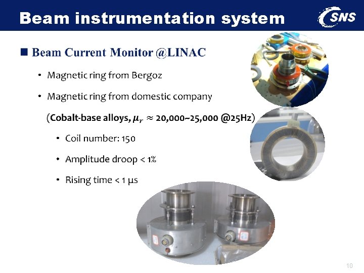 Beam instrumentation system n 10 