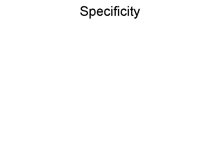 Specificity 