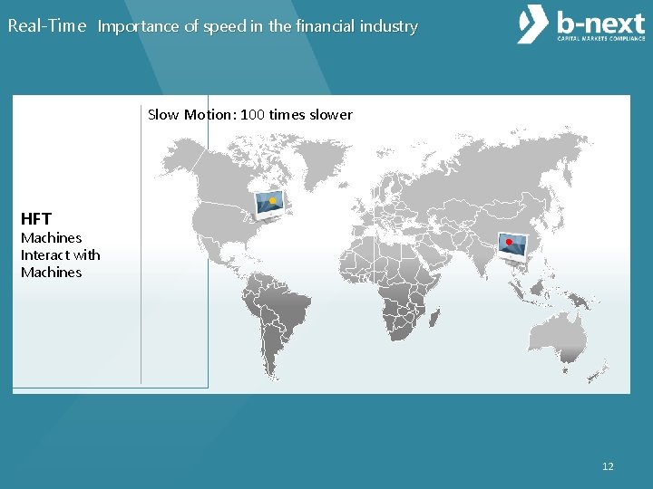 Real-Time Importance of speed in the financial industry Slow Motion: 100 times slower HFT