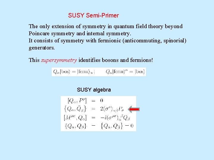 SUSY Semi-Primer The only extension of symmetry in quantum field theory beyond Poincare symmetry