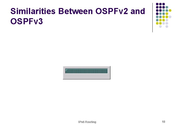 Similarities Between OSPFv 2 and OSPFv 3 IPv 6 Routing 18 