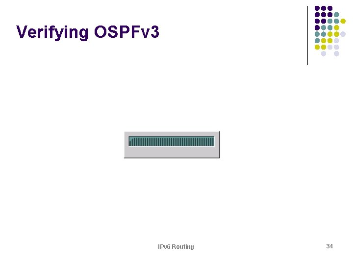 Verifying OSPFv 3 IPv 6 Routing 34 