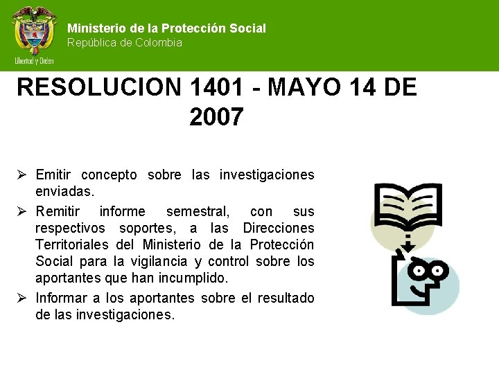 Ministerio de la Protección Social República de Colombia RESOLUCION 1401 - MAYO 14 DE