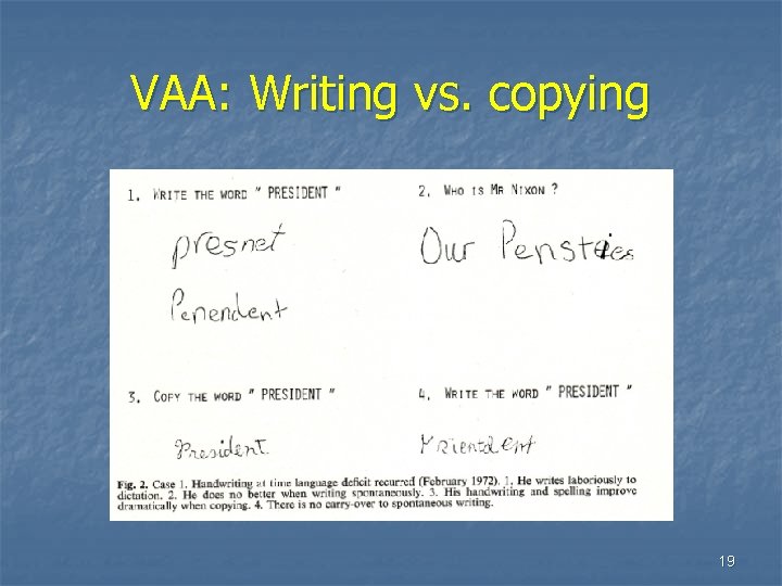VAA: Writing vs. copying 19 