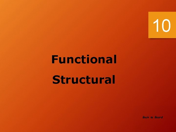 10 Functional Structural Back to Board 