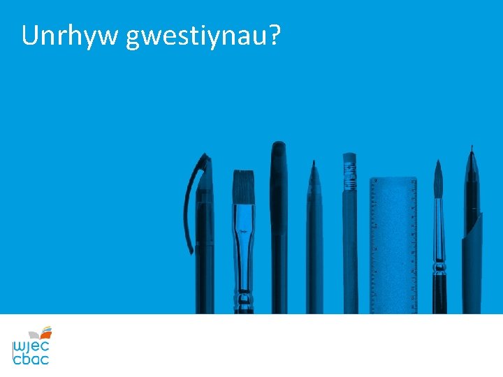 Unrhyw gwestiynau? 