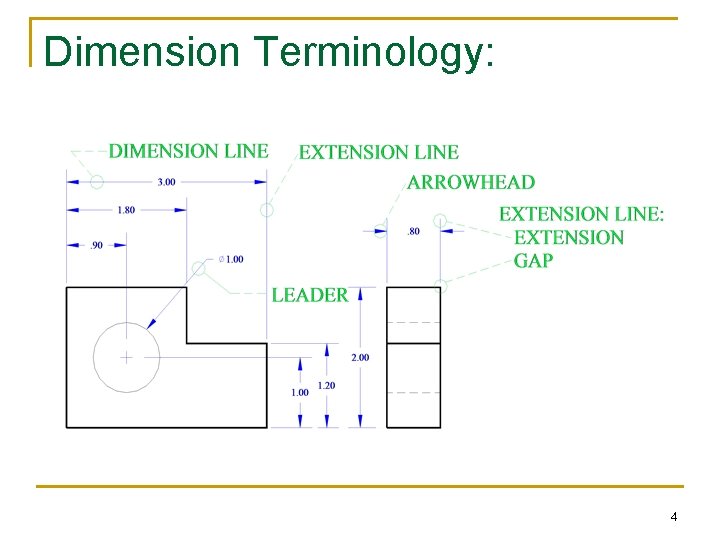 Dimension Terminology: 4  Dimension Terminology: 4