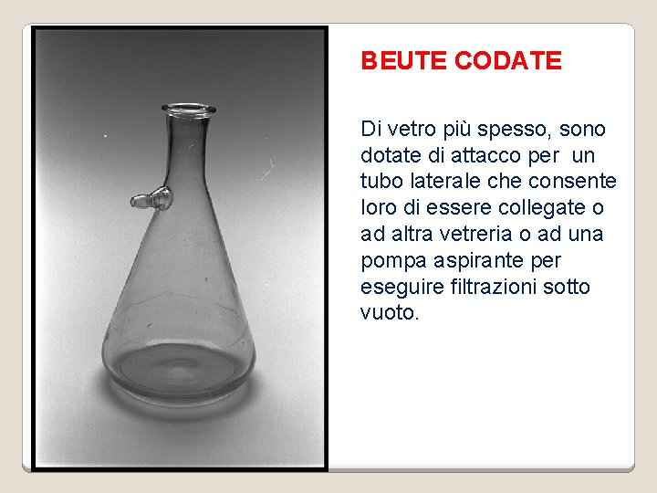 BEUTE CODATE Di vetro più spesso, sono dotate di attacco per un tubo laterale