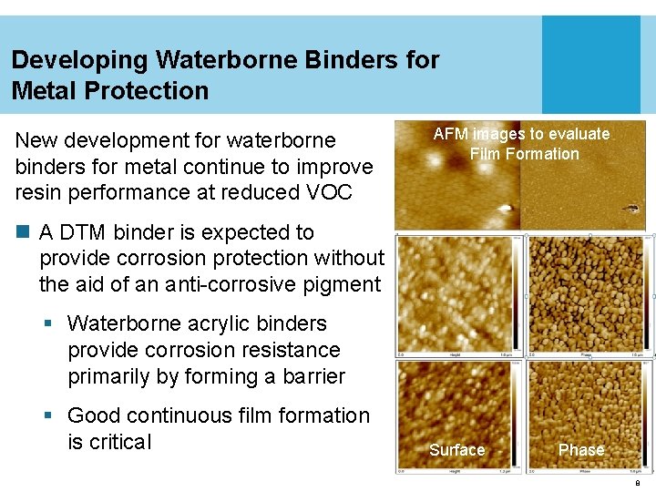 Developing Waterborne Binders for Metal Protection New development for waterborne binders for metal continue