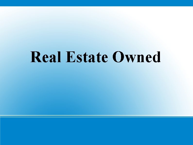 Real Estate Owned 