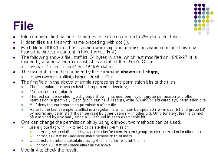 File l l Files are identified by their file names, File names are up