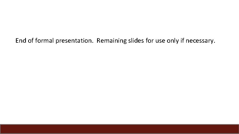 End of formal presentation. Remaining slides for use only if necessary. 