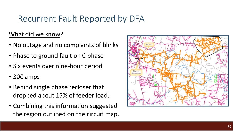 Recurrent Fault Reported by DFA What did we know? • No outage and no