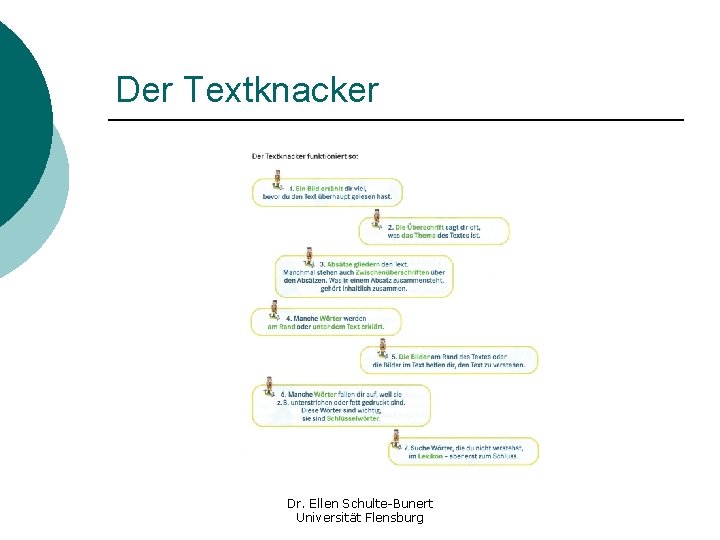 Der Textknacker Dr. Ellen Schulte-Bunert Universität Flensburg 