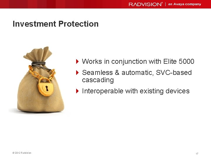 Investment Protection 4 Works in conjunction with Elite 5000 4 Seamless & automatic, SVC-based