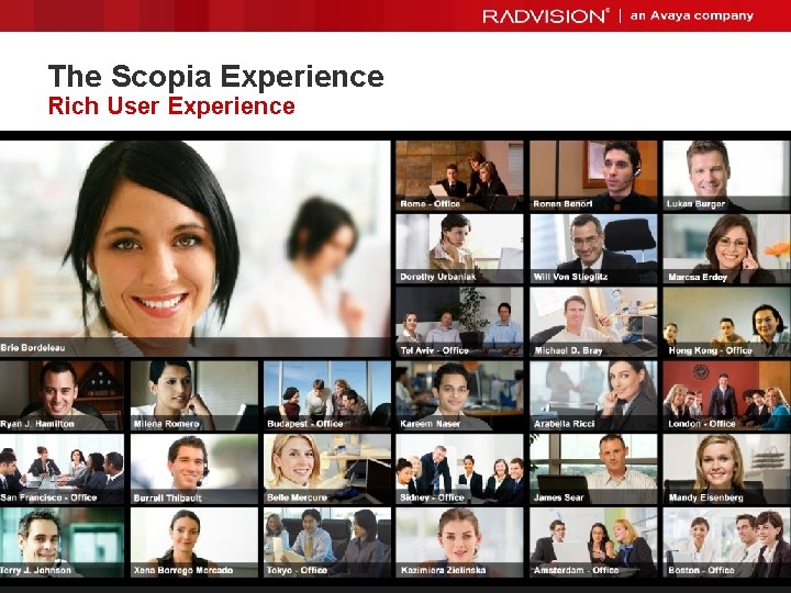 The Scopia Experience Rich User Experience © 2012 Radvision 18 