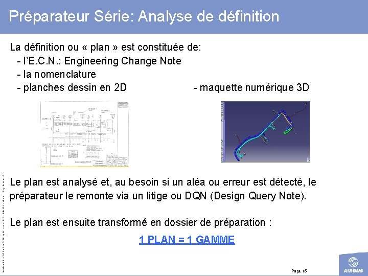 Préparateur Série: Analyse de définition © AIRBUS FRANCE S. All rights reserved. Confidential and