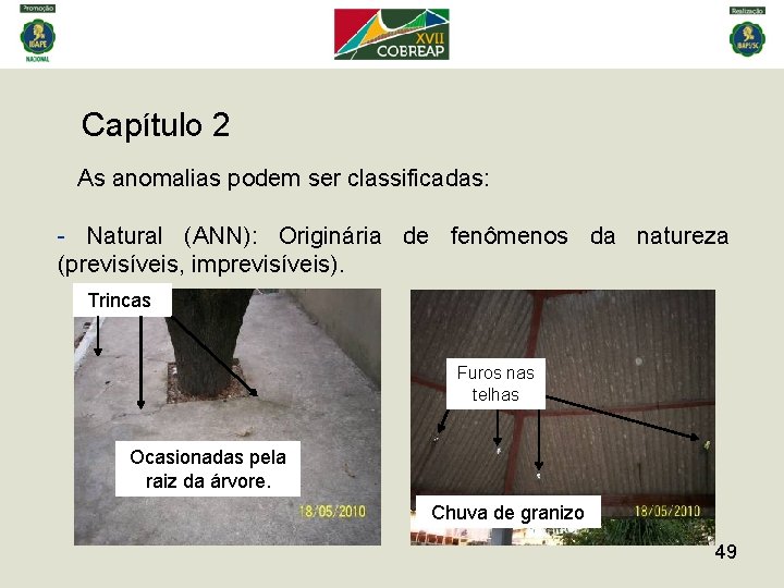 Capítulo 2 As anomalias podem ser classificadas: - Natural (ANN): Originária de fenômenos da